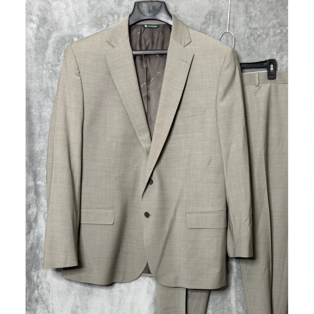 B by‎ BROOKS BROTHERS Tan Beige 48L 38X30 Blazer Pants Classic